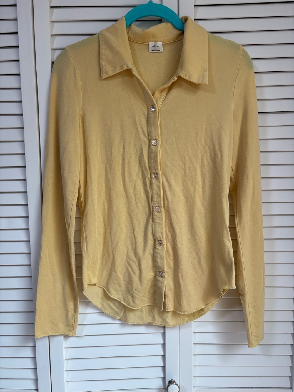 Wilfred Pale Yellow Long-Sleeve Button-Down Shirt